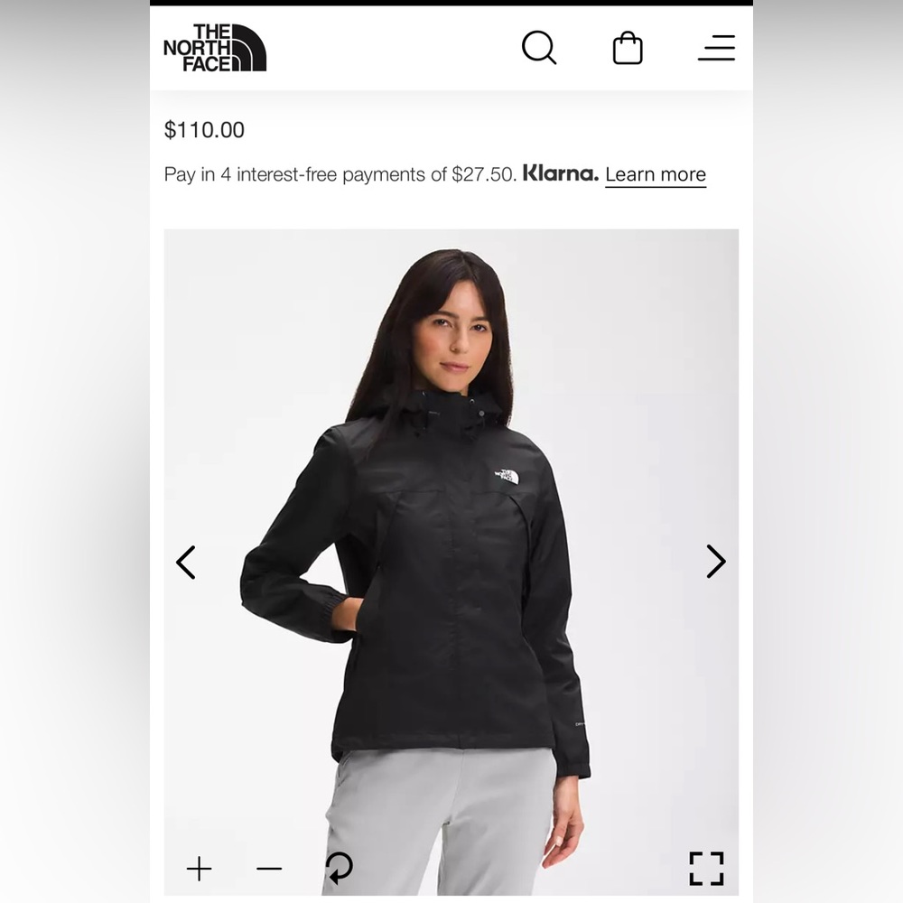 EUC - The North Face - Antora Rain Shell Jacket - XL - Black